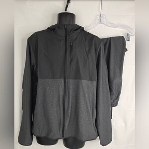 Old Navy Men's Jacket And Pant Tracksuit Set Gray Two-Tone Size XL AU-3243